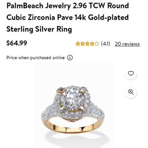 14 karat cubic zirconia ring